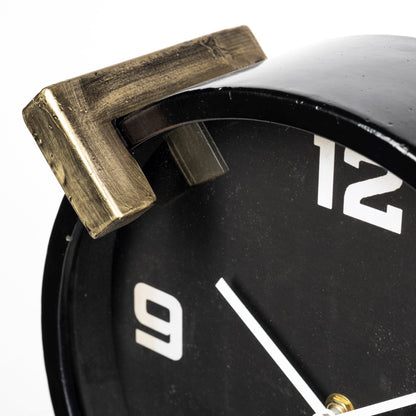 Agar Black Metal Round Table Clock