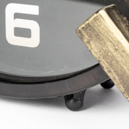 Agar Black Metal Round Table Clock