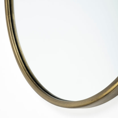 Sylvia I 24L x 35H Oval Gold Metal Frame Wall Mirror