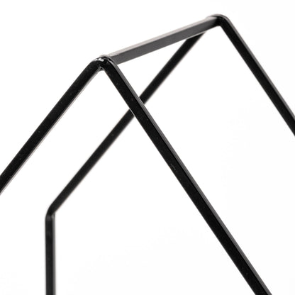 Leopold Set of Two Black Metal Wooden Base Table Candle Holders