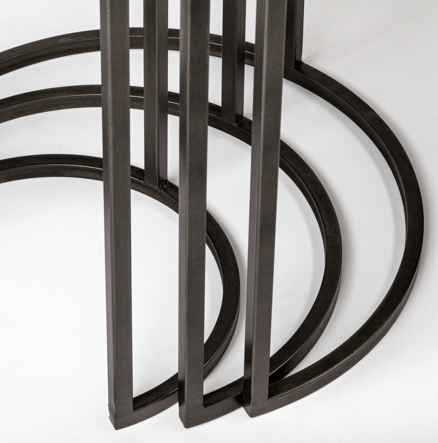 Glover (Set of 3) 20L x 20W Brown Wood Round Top W/Metal Nesting Accent Tables