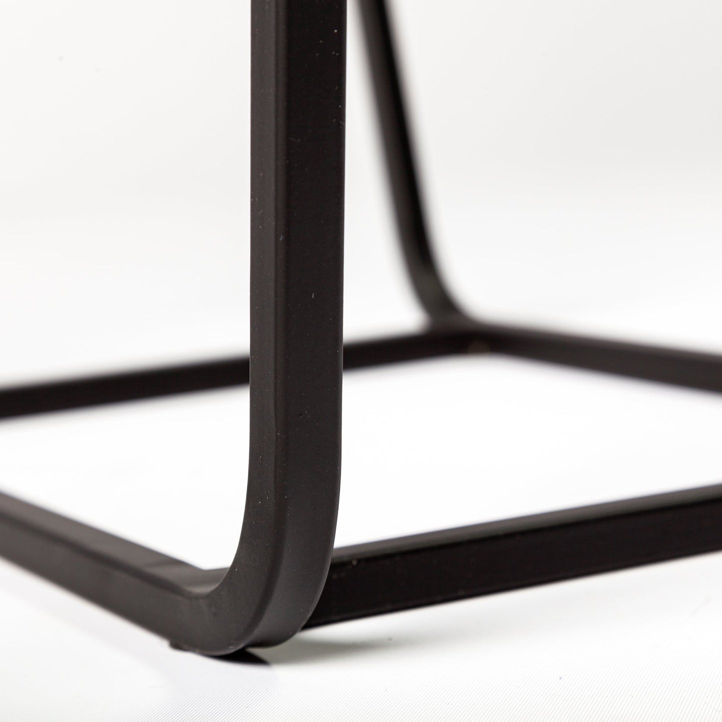 Arya (Set of 2) 24L x 10W Black Rectangular Glass Top Iron Frame Accent Table