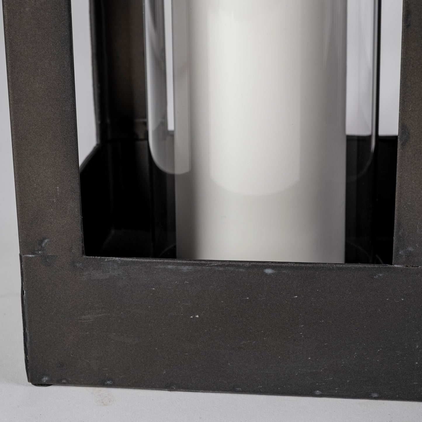 Ina Short Charcoal Metal Candle Holder Lantern