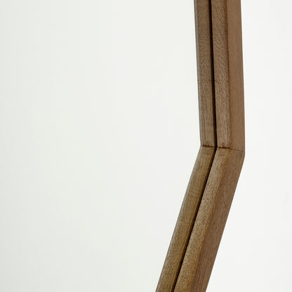 Aramis II 41L x 41H Octagon Brown Wood Frame Wall Mirror