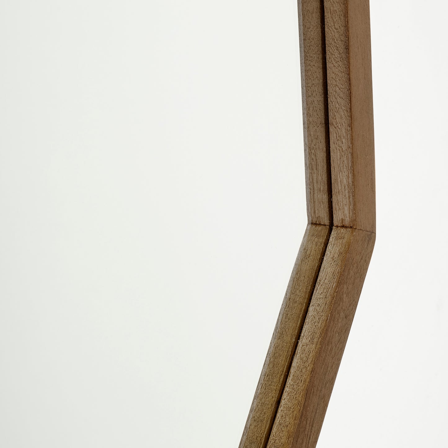 Aramis I 32" Octagon Brown Wood Frame Wall Mirror