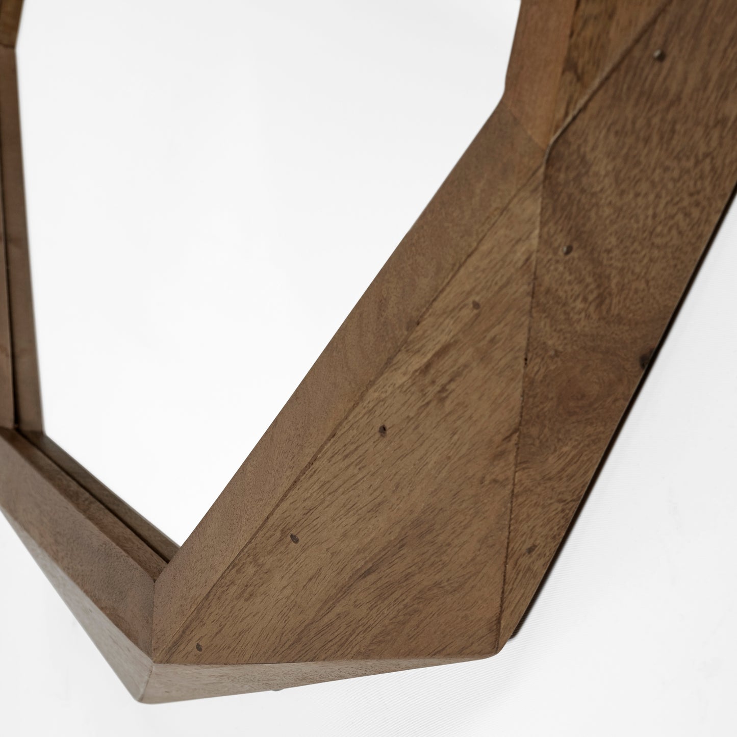 Aramis I 32" Octagon Brown Wood Frame Wall Mirror