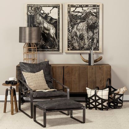 Tyrell (Set of 2) 23L x 11W; 18L x 8W Black Iron Metal Baskets