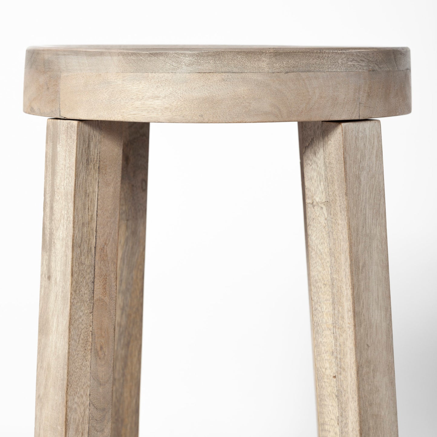 Brahma 26" Total Height White Washed Wood Stool