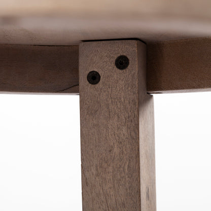 Brahma 26" Total Height White Washed Wood Stool