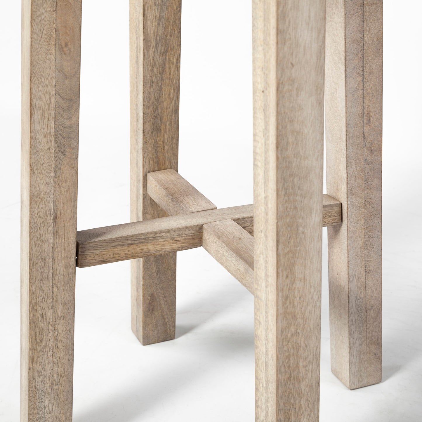 Brahma 26" Total Height White Washed Wood Stool