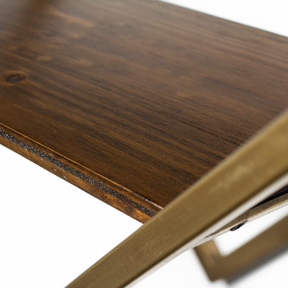 Neil I Diamond Shape Wall Mounted Brass Frame w Three Wood Wall Shelves