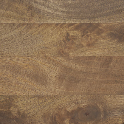 Neo 26.3" Seat Height Brown Wood Seat Black Metal Frame Stool