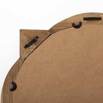 Argonne 23" Round-Square Brown Wood Frame Mirror