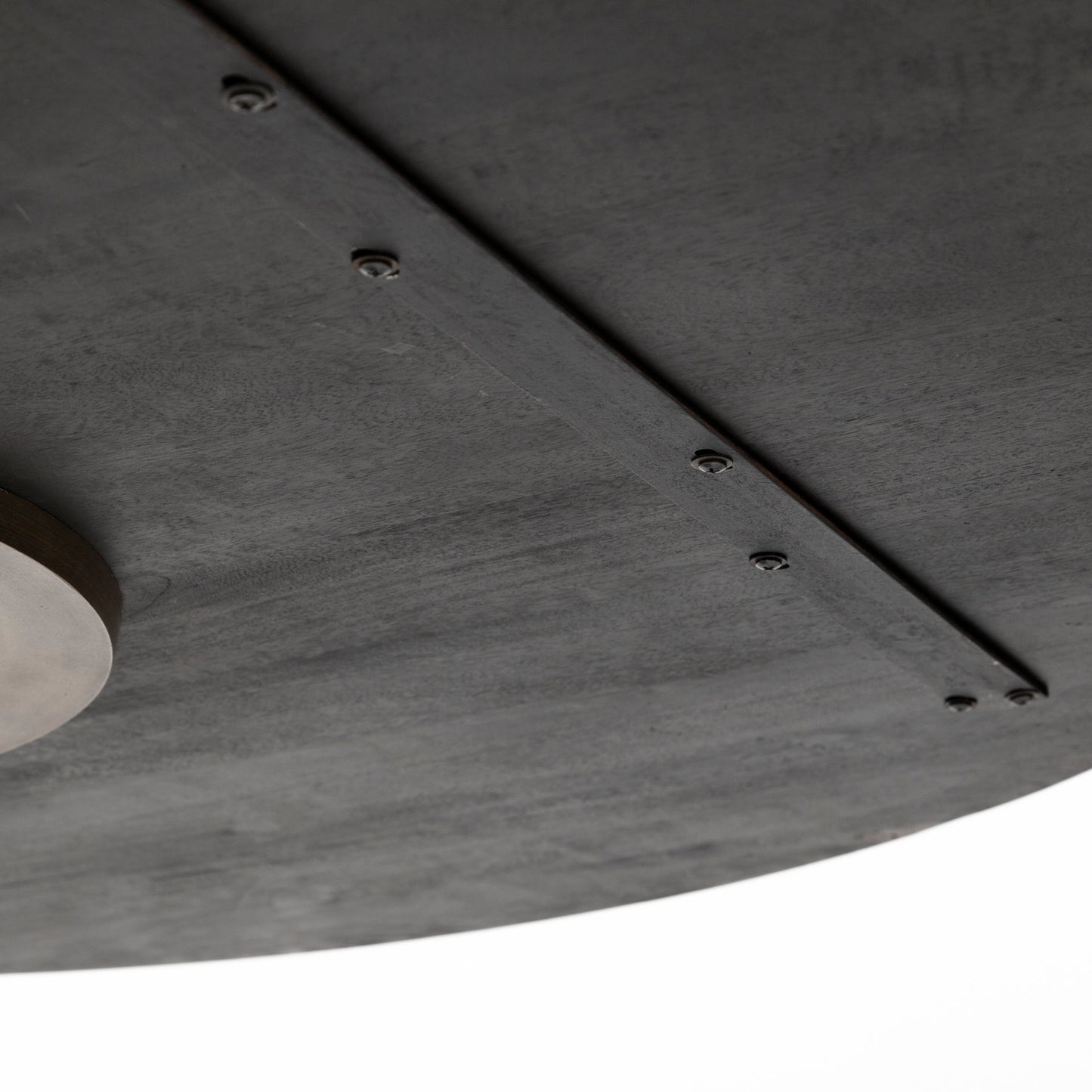 McLeod II 54 L x 54 W x 28.75 H Round Brown Solid Wood Top Gold Metal Base Dining Table