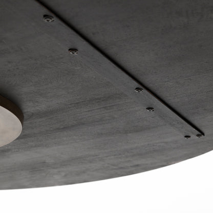 McLeod II 54 L x 54 W x 28.75 H Round Brown Solid Wood Top Gold Metal Base Dining Table