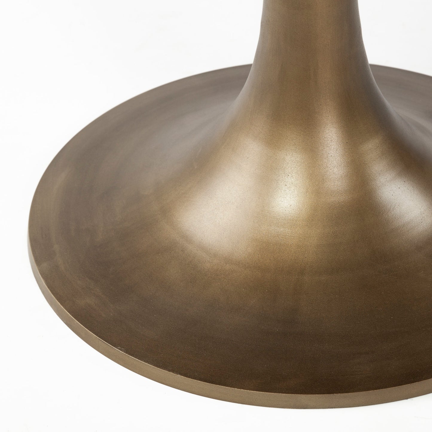 McLeod II 54 L x 54 W x 28.75 H Round Brown Solid Wood Top Gold Metal Base Dining Table