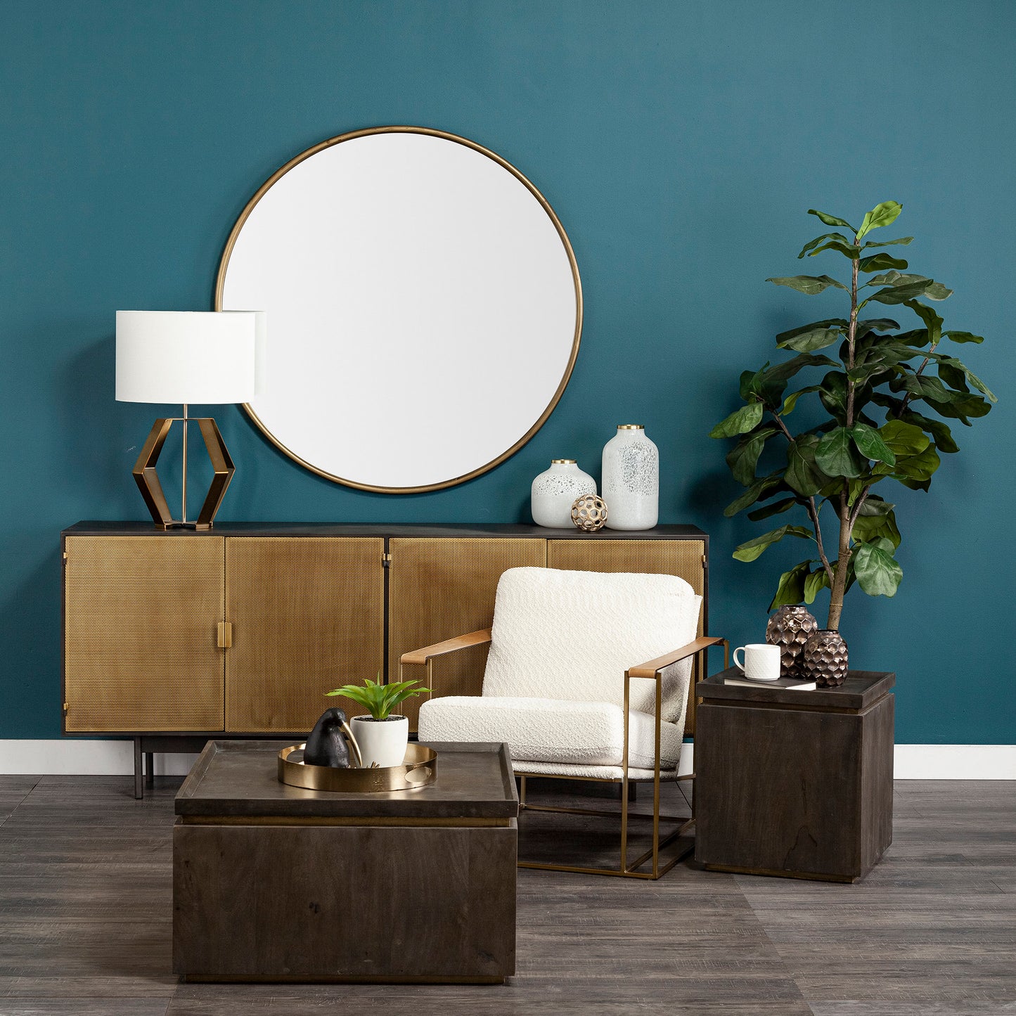 Moyer I (Small) 3L x 3W Gold Metal Hollow Decorative Orb