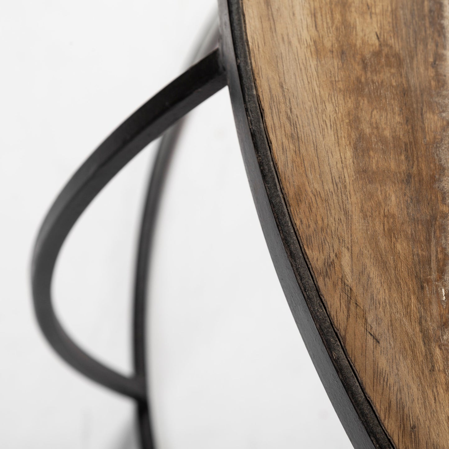 Clapp II Set of 2 (41" & 38") Diameter Brown Wood Top Black Metal Base Nesting Coffee Tables