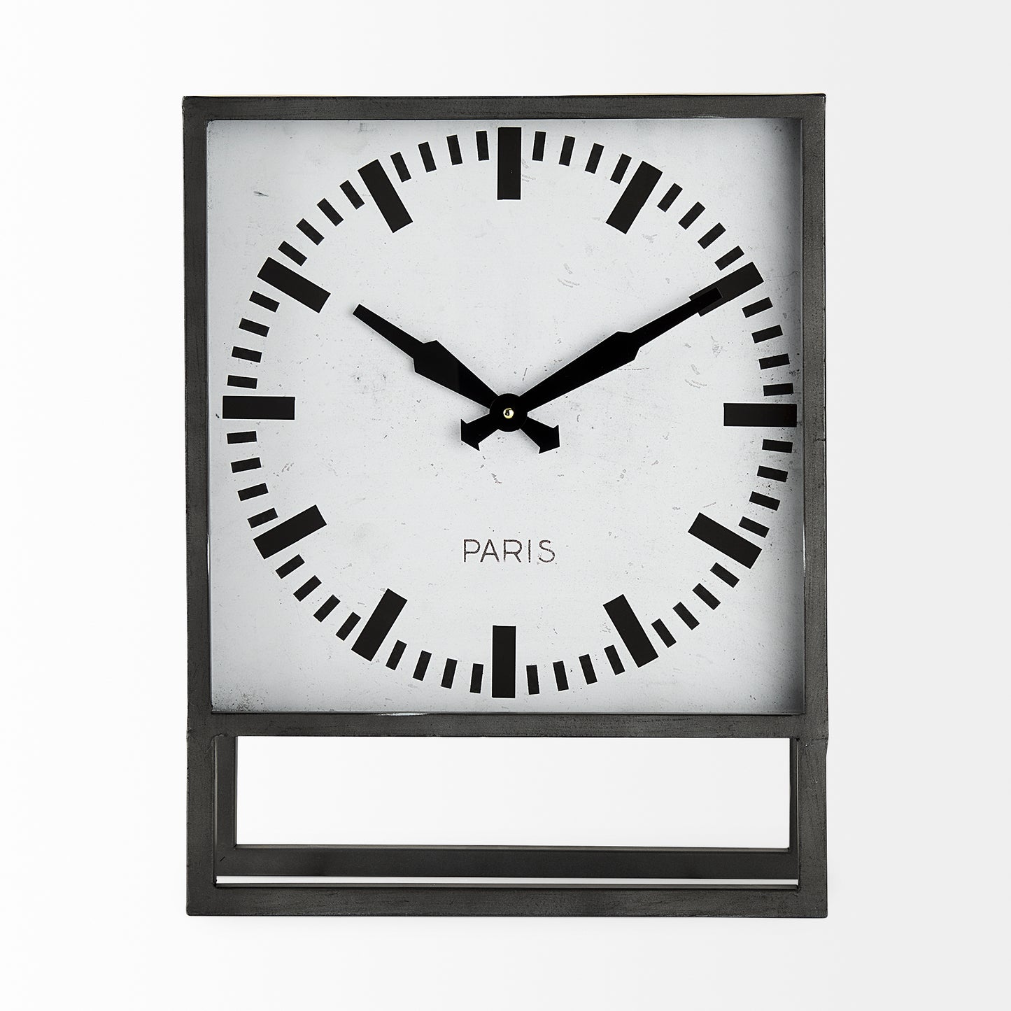 Felix Gray Metal Square Table Clock