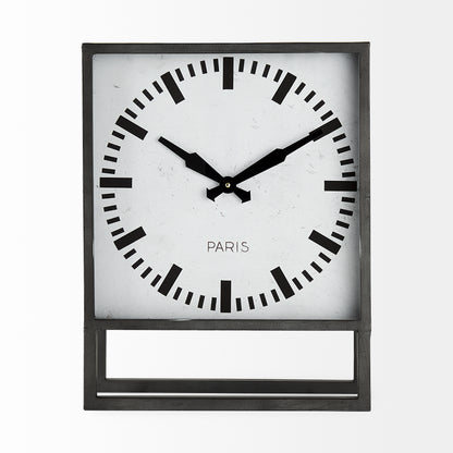 Felix Gray Metal Square Table Clock