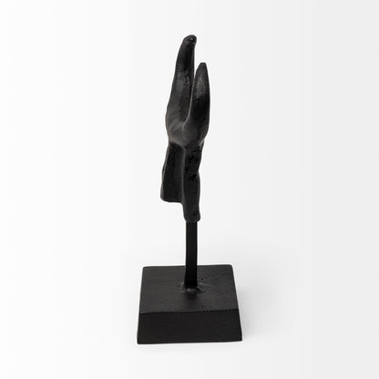 Caleb 4L x 5W Black Metal Tribal Figurine