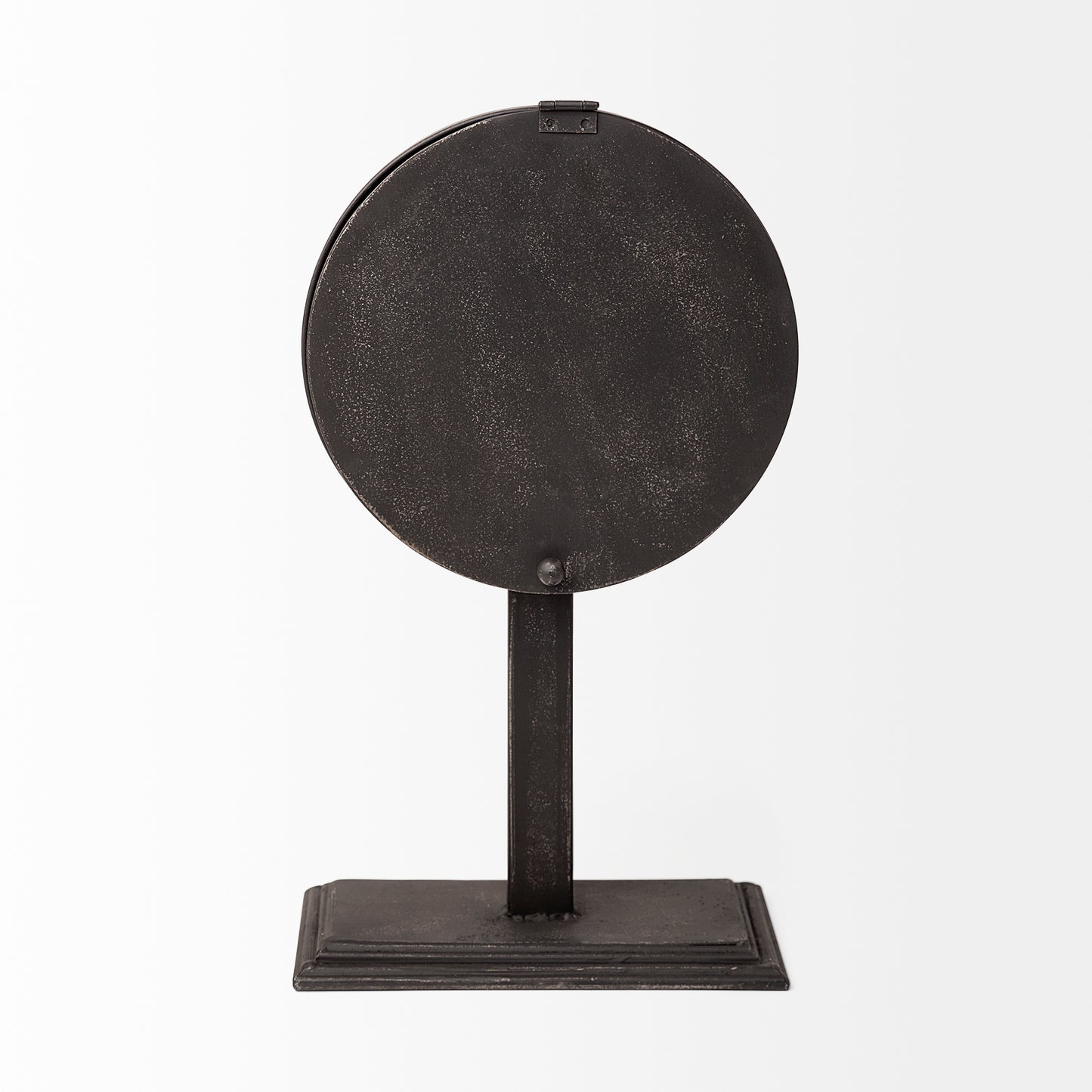 Attalack II Black Metal Round Face Table Clock