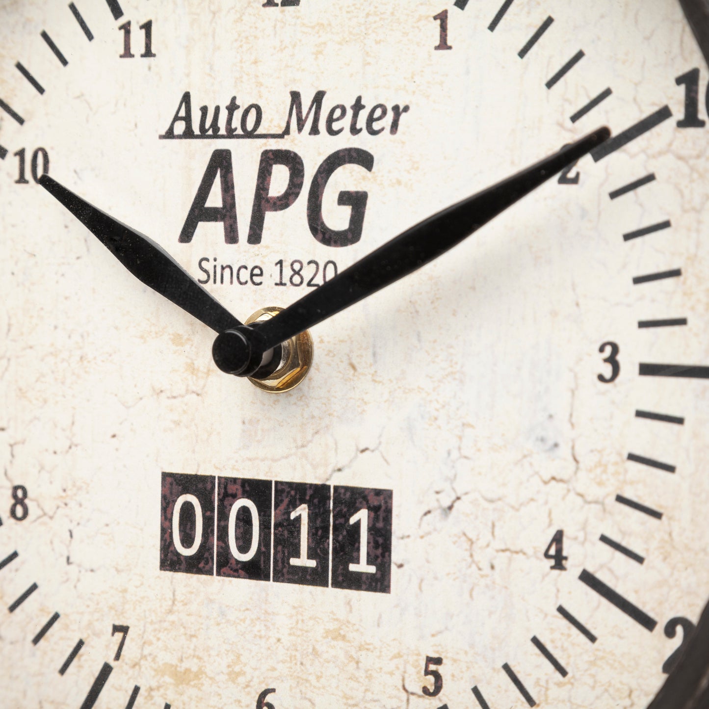 Attalack II Black Metal Round Face Table Clock