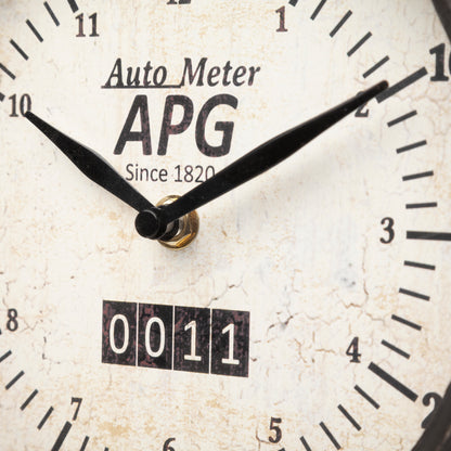 Attalack II Black Metal Round Face Table Clock