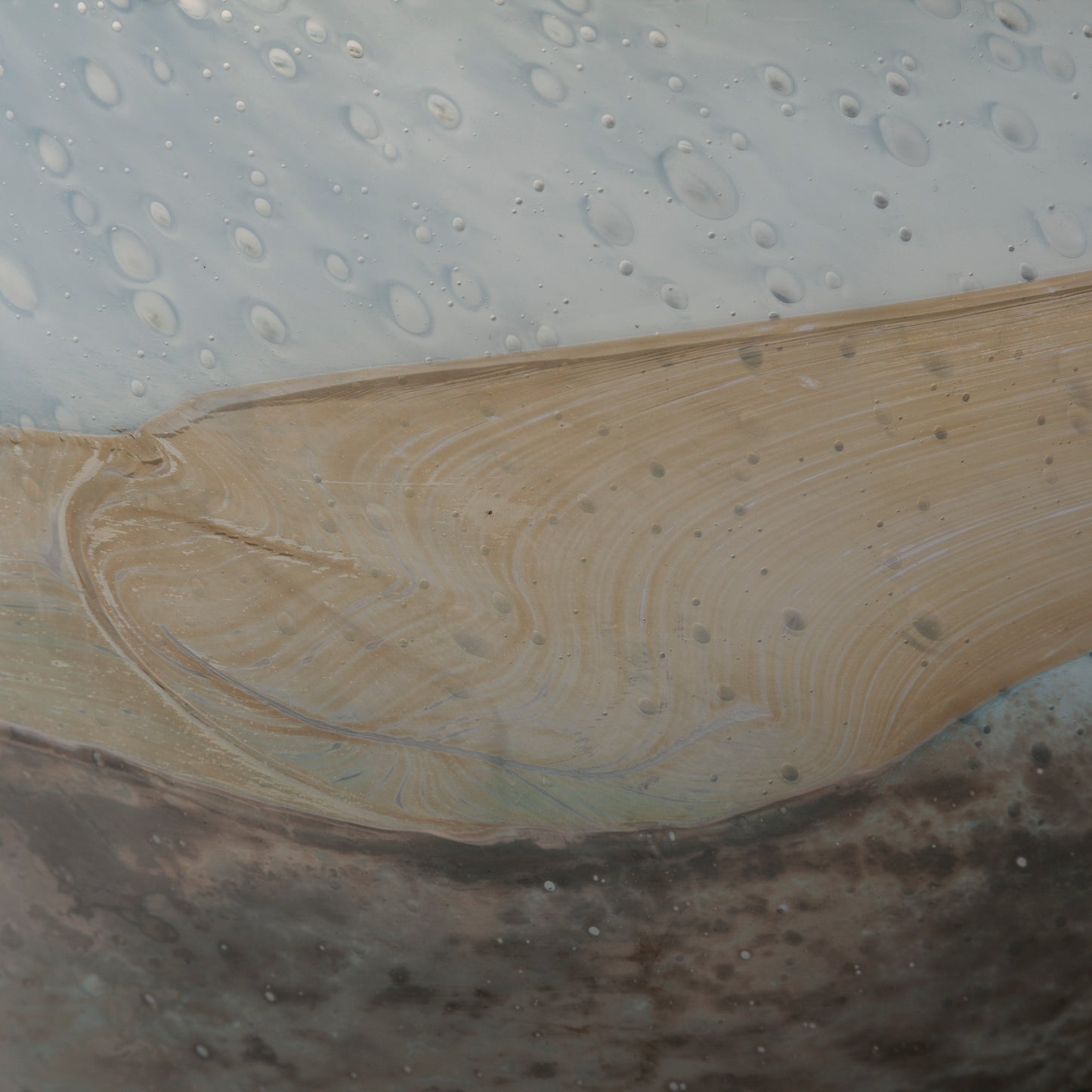 Nasser I Short Blue/Gold/Chrome Urn Style Glass Vase