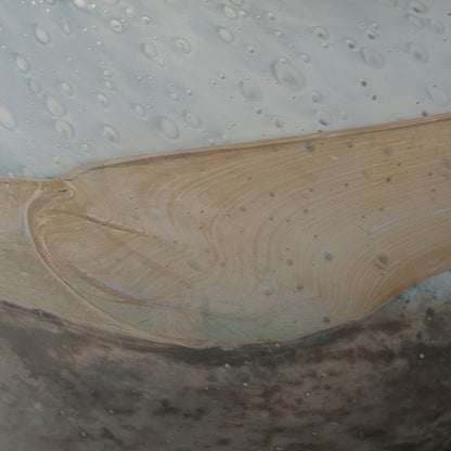 Nasser I Short Blue/Gold/Chrome Urn Style Glass Vase