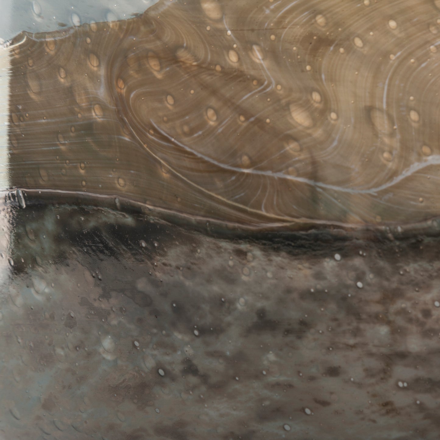 Nasser I Short Blue/Gold/Chrome Urn Style Glass Vase