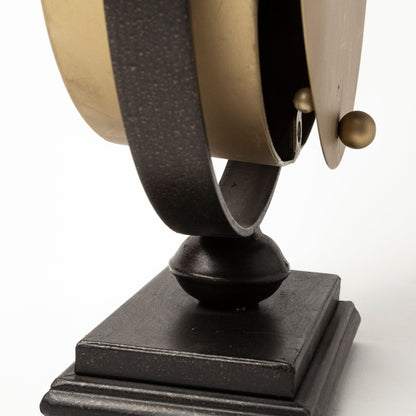 Houston Gold Metal Half Moon Base Table Clock