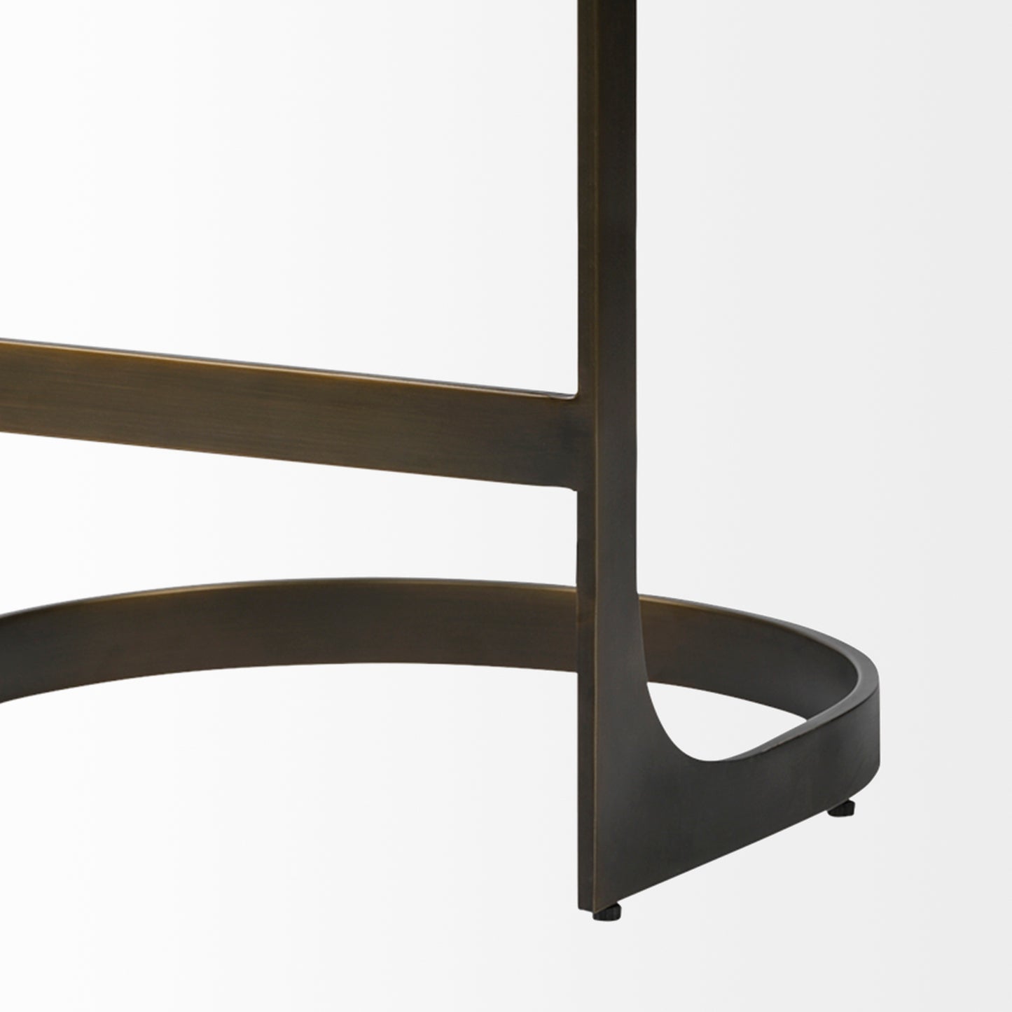 Tyson 31" Seat Height Brown Leather Seat Black Metal Frame Stool