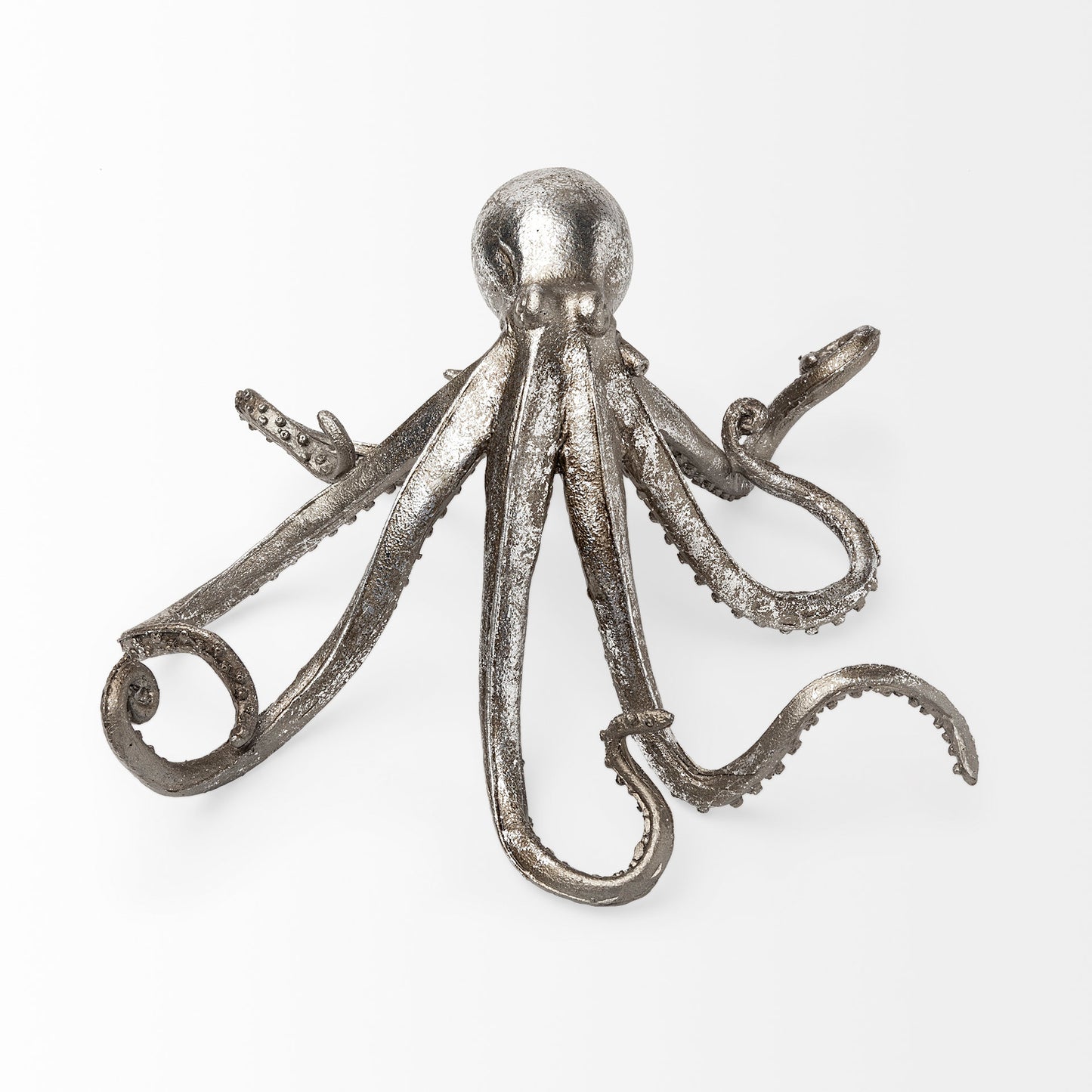Strafford Small 10L x 9W Silver Resin Octopus