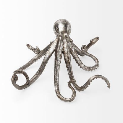 Strafford Small 10L x 9W Silver Resin Octopus