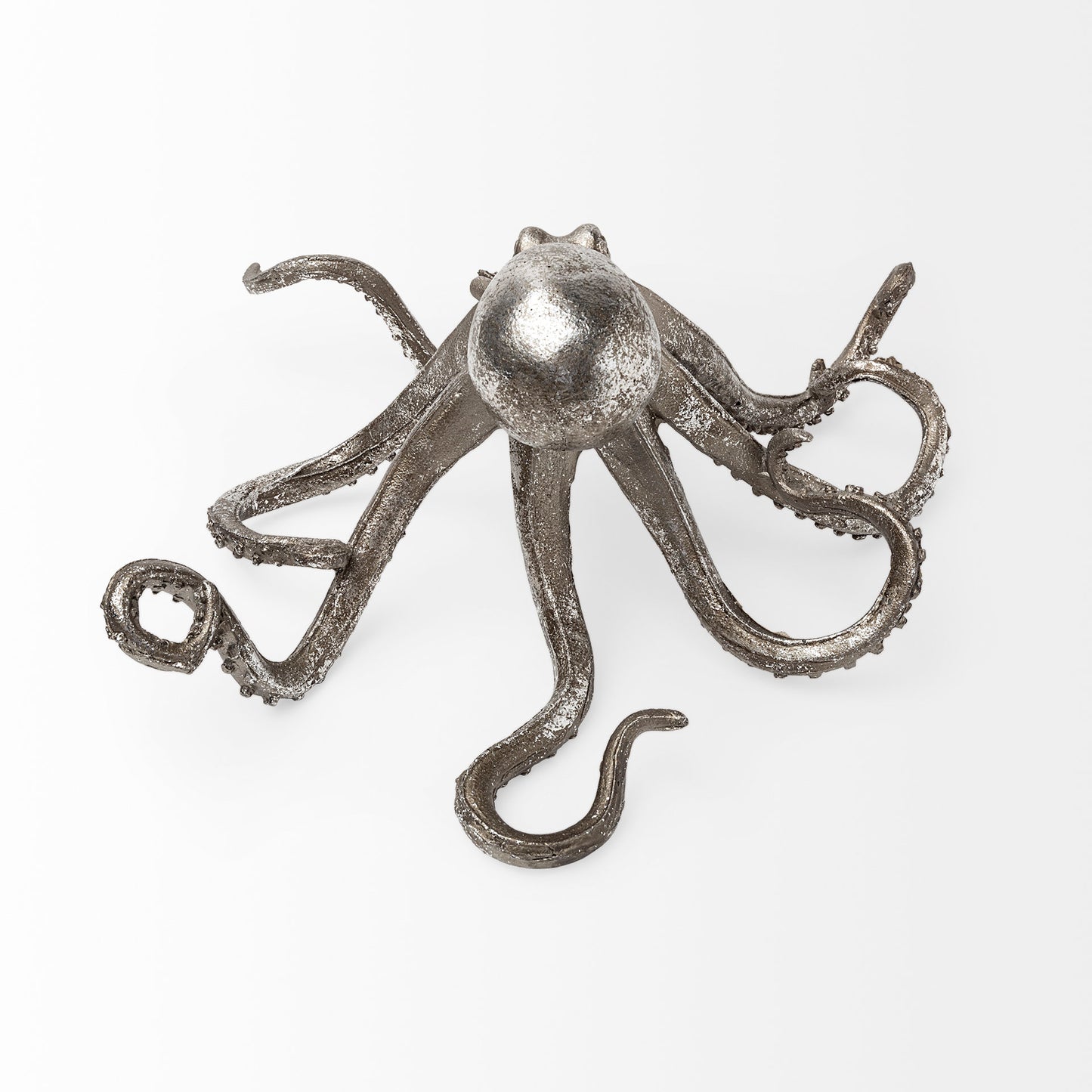 Strafford Small 10L x 9W Silver Resin Octopus