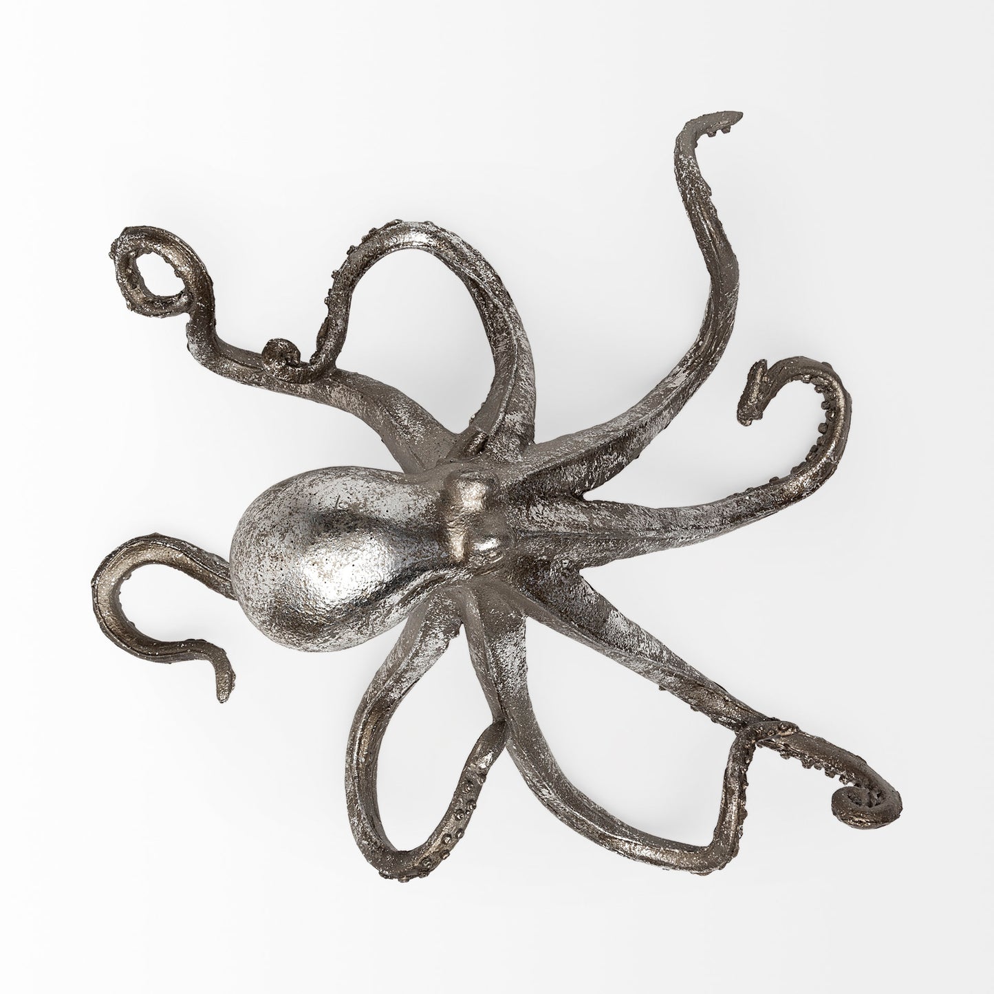 Strafford Small 10L x 9W Silver Resin Octopus