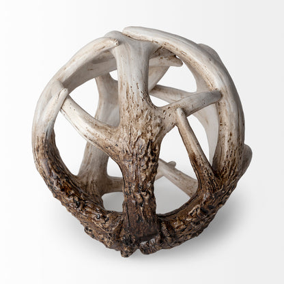 Ramus I (Small) 5L x 5W Brown Antler Shaped Decorative Resin Orb Ball