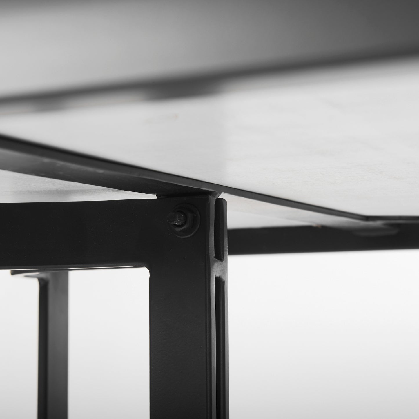 Tanner I 71L x 35W Rectangular White Marble W/ Metal Base Dining Table