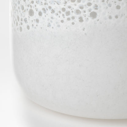 Pearl Short White Gold Rim Glass Vase