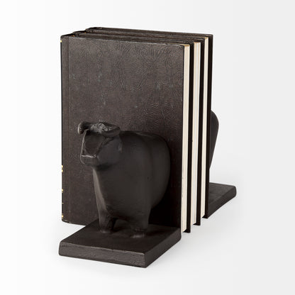 Taurus III (Set of 2) 9L x 4W Black Cast Aluminum Bull Bookends