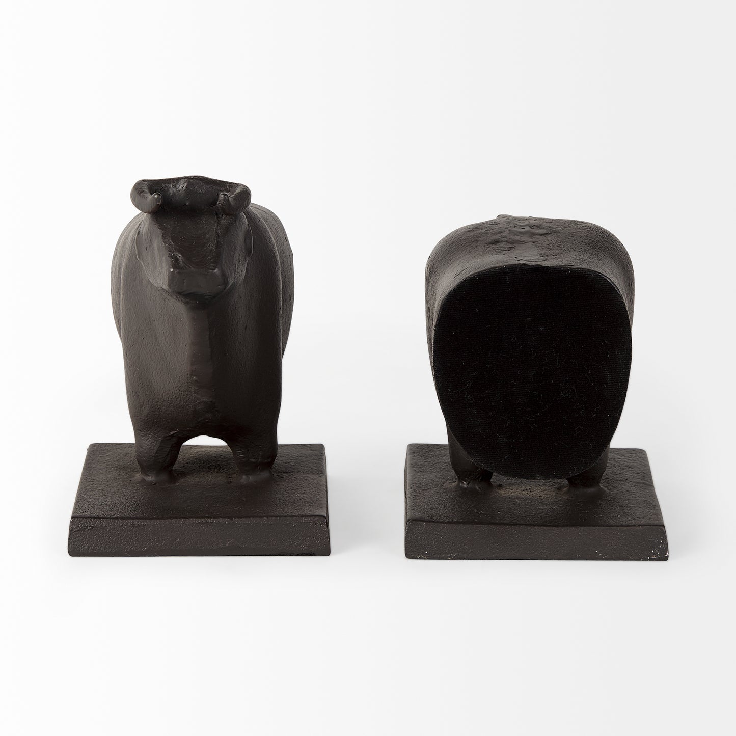 Taurus III (Set of 2) 9L x 4W Black Cast Aluminum Bull Bookends