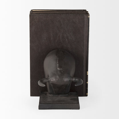 Tauro III (Set of 2) 10L x 5W Black Cast Aluminum Raging Bull Bookends