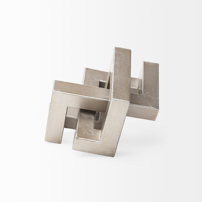 Link Small Silver Metal Sculpture Decorative Object