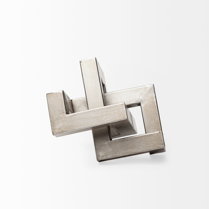 Link Small Silver Metal Sculpture Decorative Object