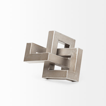 Link Small Silver Metal Sculpture Decorative Object