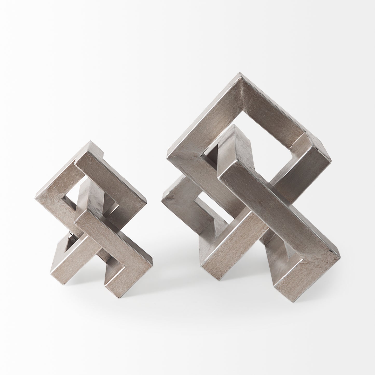 Link Small Silver Metal Sculpture Decorative Object