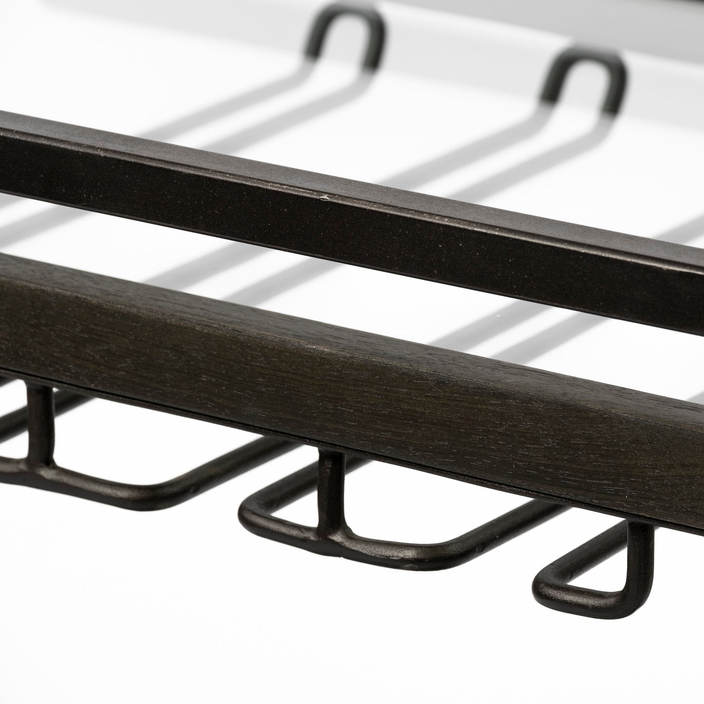 Chriselle Black Metal And Glass Two Tier Bar Cart