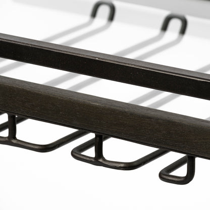 Chriselle Black Metal And Glass Two Tier Bar Cart