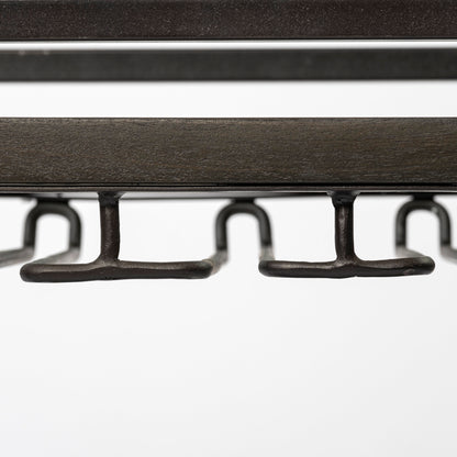 Chriselle Black Metal And Glass Two Tier Bar Cart